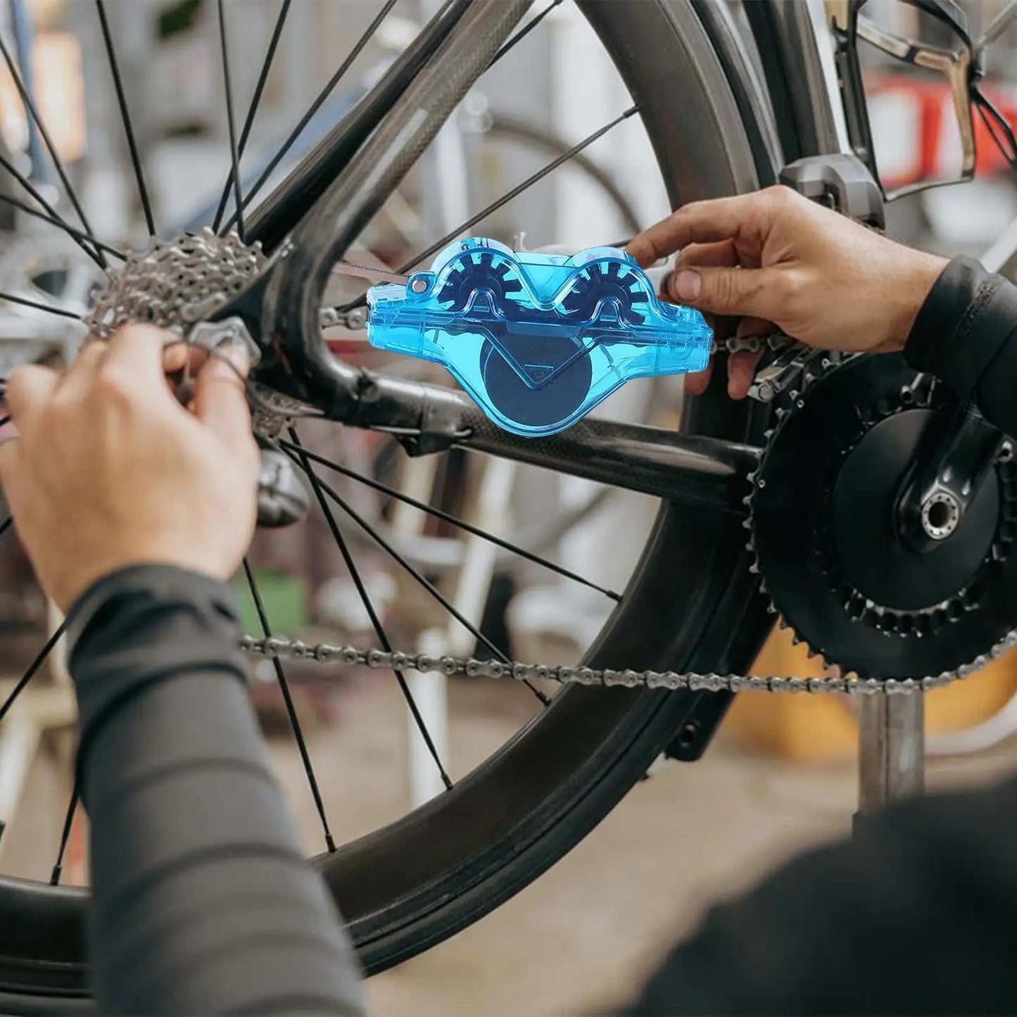 Cycling Chain Cleaner Kit Cycle Chain Scrubber Cleans Tool Portable Cleaning Tools Bike Accessories for Road Mountain Fitness