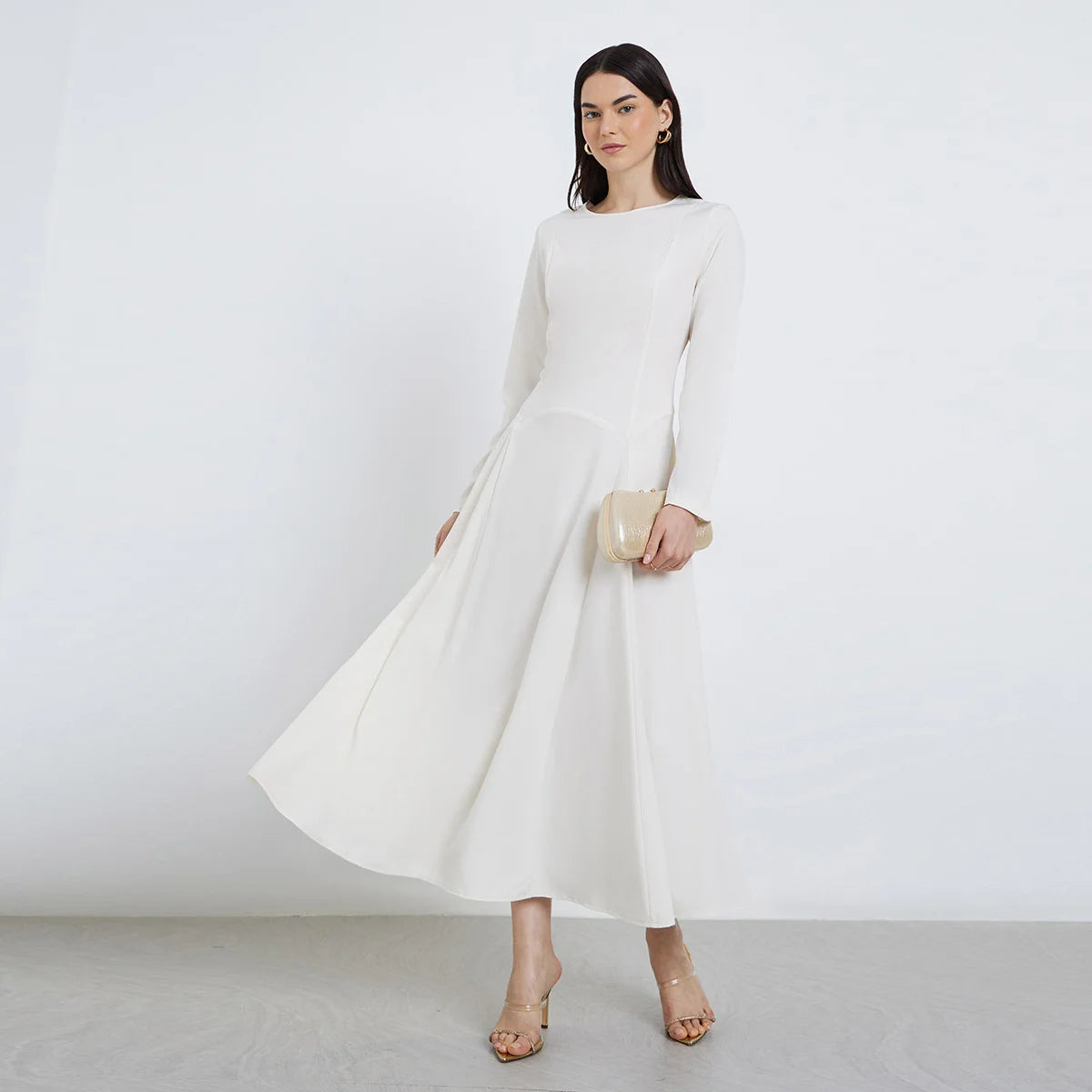 Muslim Dresses Full Sleeve Casual Long Dress Women Maxi Dresses Elegant Evening Dress Middle Eastern Abayas Turkey Kaftans