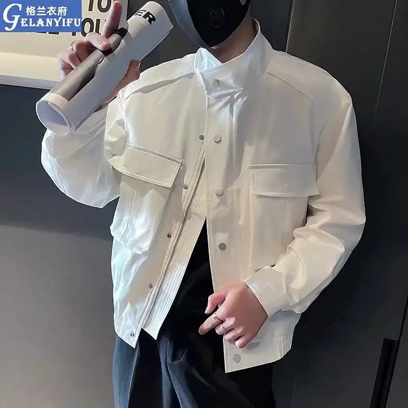 Brand Jackets Men's Trendy Versatile Workwear Men's Clothing Spring Autumn Casual Coats