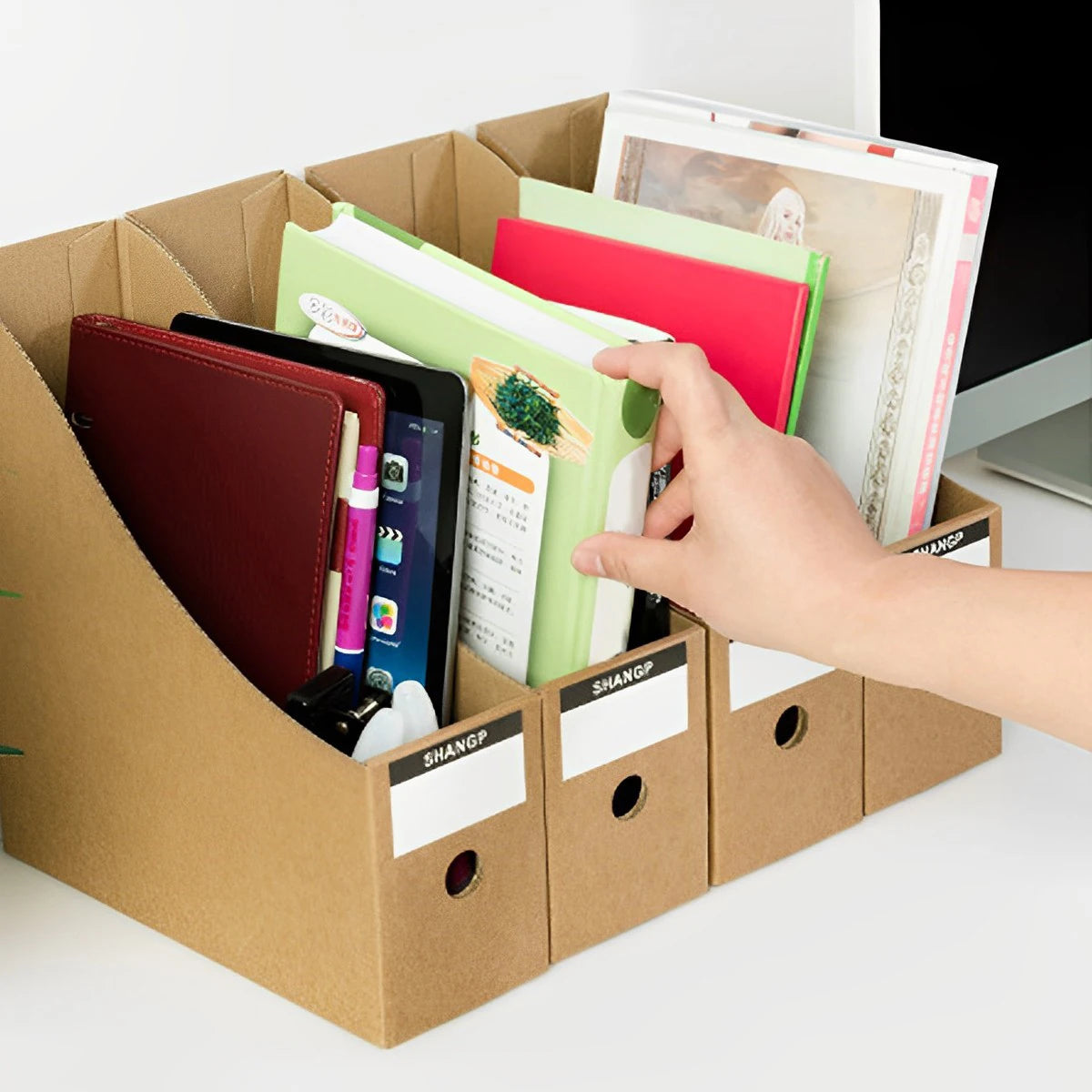 Magazine File Holder Foldable Magazine Organizer Desk Storage Organizer Magazine Storage Box Premium Magazine File for Office