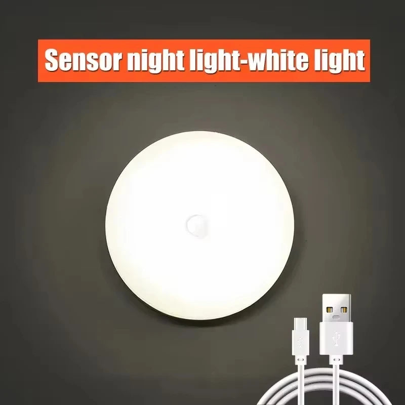 Motion Sensor LED Night Light USB Rechargeable Night Lamp For Kitchen Cabinet Wardrobe Lamp Staircase Wireless Closet Light