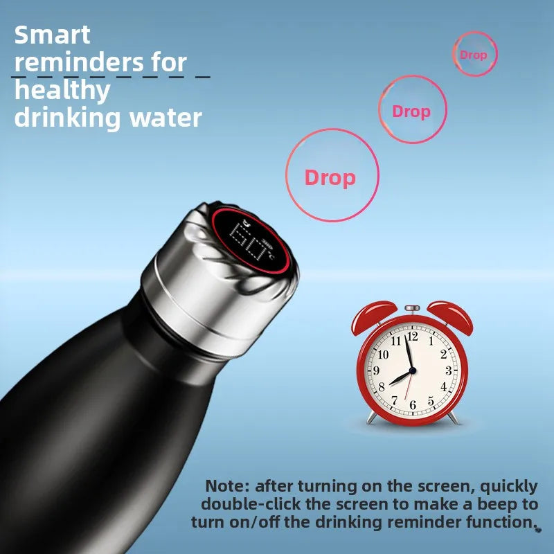 UV Sterilization Smart Water Bottle with Temperature Display 304 Stainless Steel Vacuum Flask Sports Drink Bottle Creative Gift