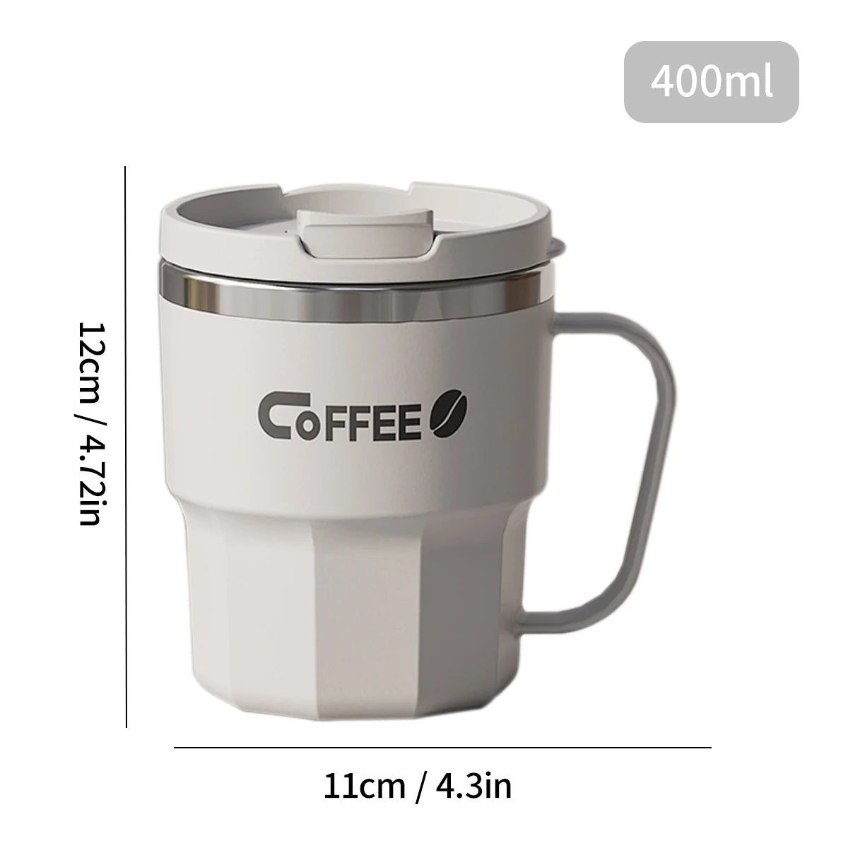 304 Stainless Steel Thermal Water Cup With Handle Portable Double Wall Insulated Mug Sealed Drinking Cup For Cold And Hot Drinks