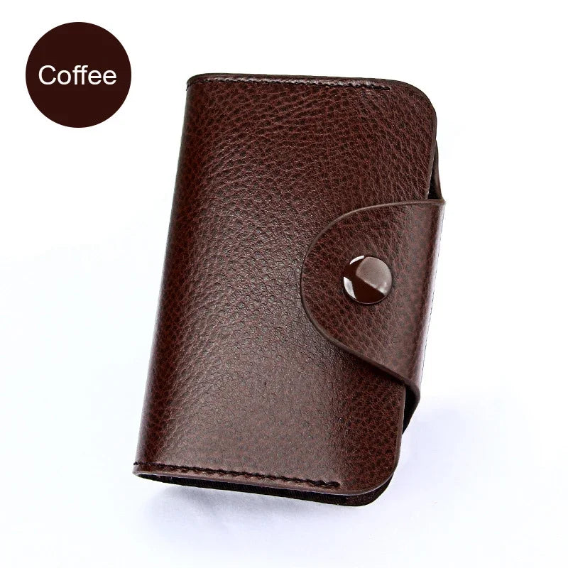 Business Card Holders Wallets Men Women Leather Bank Card Holder Case Money Clips Big Capacity Card Case Minimalist Wallet Purse