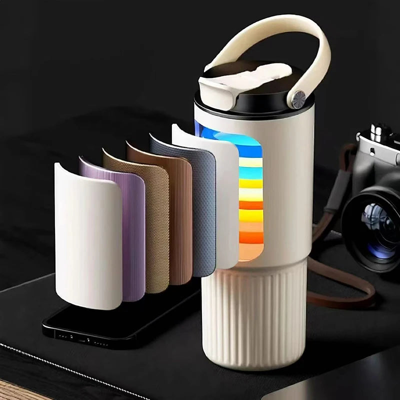 1Pieces Large Capacity Car Travel Mug Thermos Cup For Hot And Cold Dual Use Portable Tumbler Outdoor Tableware