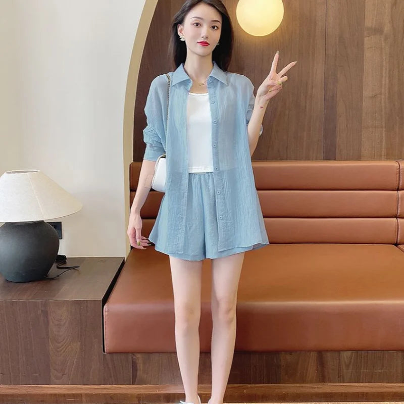 Chic and Elegant Short Sets for Women 2 Pieces Fashion Woman Shorts Luxury Ensembles Kit Stylish Two-piece New Products Complete