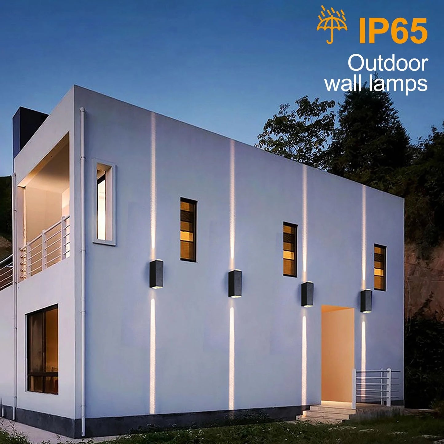 Outdoor Wall Lights, LED Up Down Exterior Lighting IP65 Waterproof Outdoor Light Aluminum Modern Patio Wall Light Fixture Black