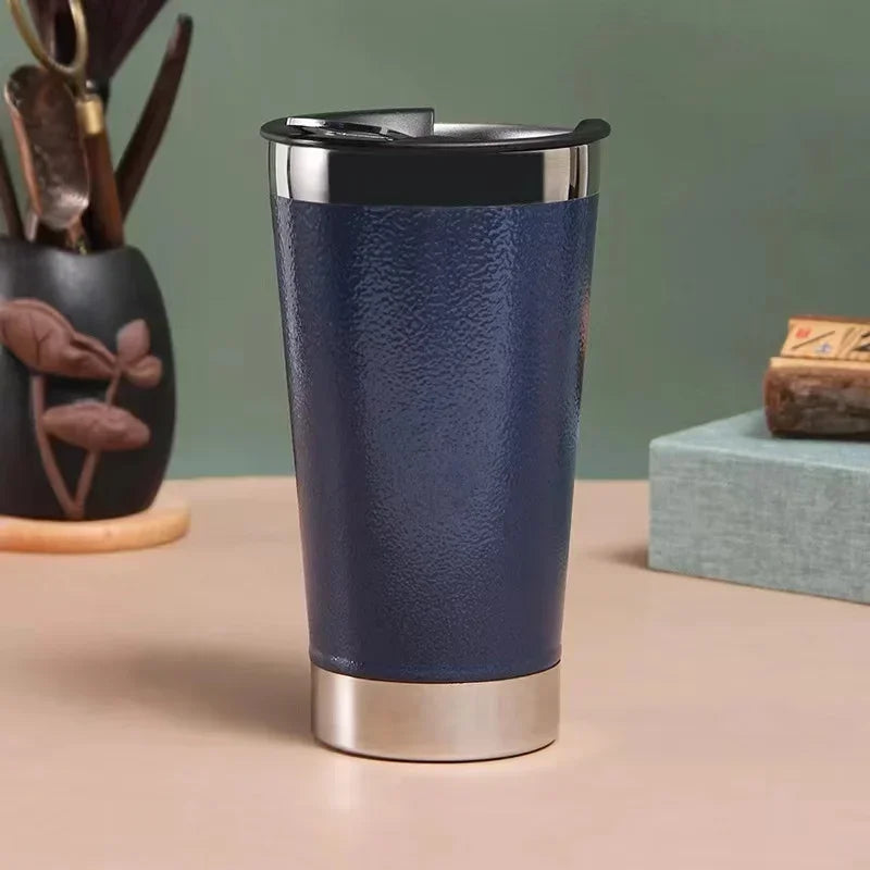 Thermal Cup with Lid and Opener 473ml Copo Térmico Com Tampa Cold Beer Thermos Insulated Water Bottle Keeps Cold