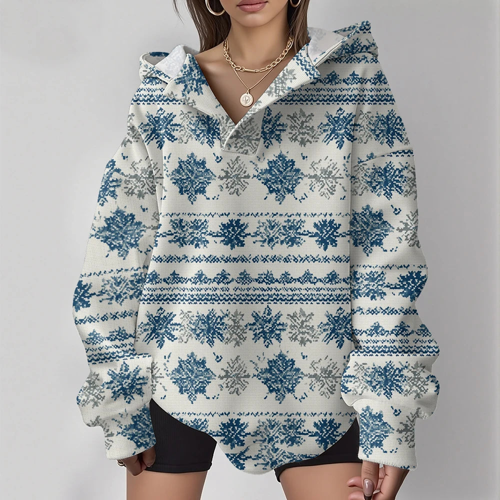 Women's Fashion Y2k Oversized Hoodies Couple Punk Streetwear Casual Loose Sweatshirt Unisex Elegent Totem Print Winter Clothes