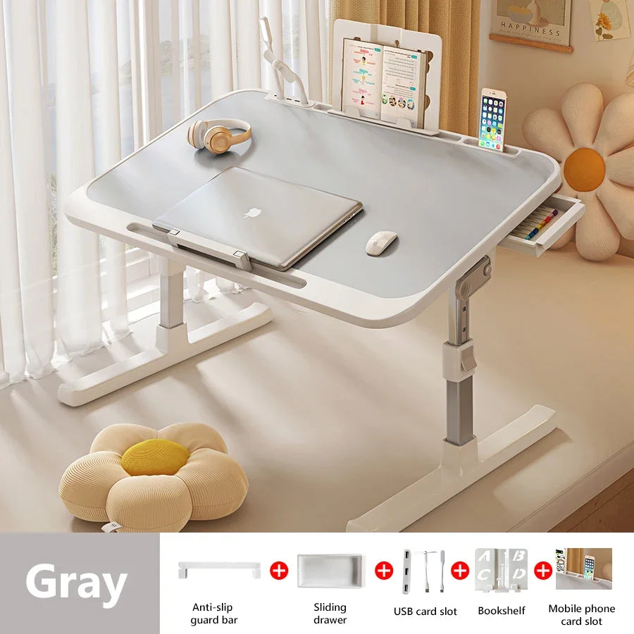 Computer Desk Bed Top Desk Adjustable Folding Simple Home Bedroom Sitting Floor Bay Window Laptop Office Small Desk Board