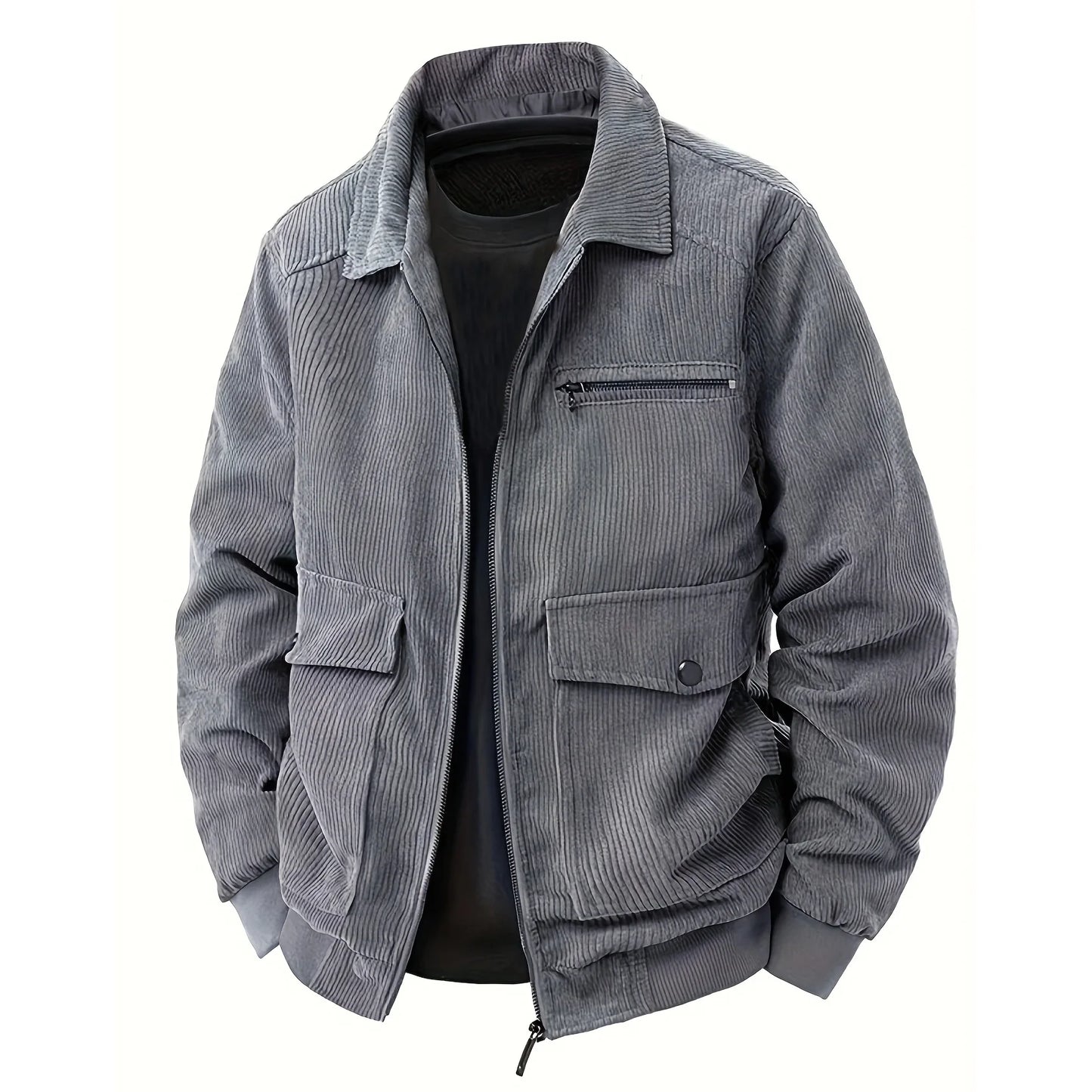 New Fashion Men Autumn Corduroy Casual Jackets Good Quality Man Multi-pockets Cargo Jackets Male Loose Tooling Jackets Clothing