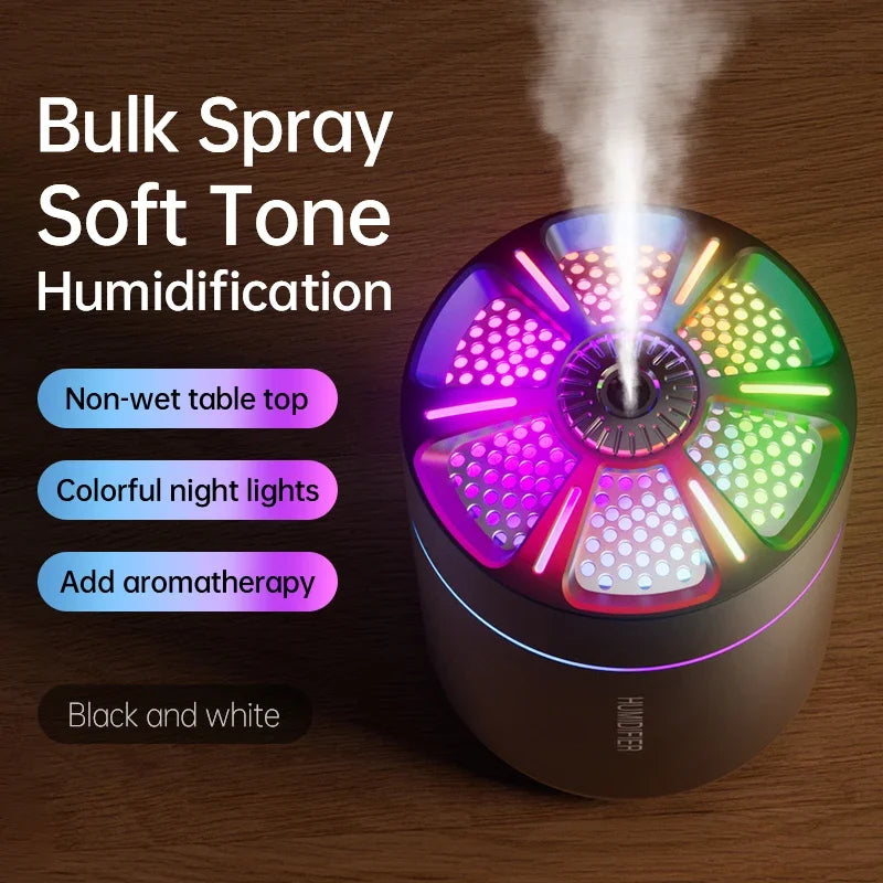 Powerful and Efficient Air Humidifier 180ML Aromatherapy Aroma Diffuser Essential Oil with Colorful Lights for Home Car Bedroom