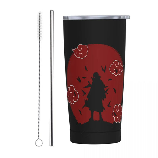 Japan Anime Insulated Tumbler with Straws and Lid Clouds Stainless Steel Thermal Cup 20 Oz Smoothie Tea Mugs Cup Holder Friendly