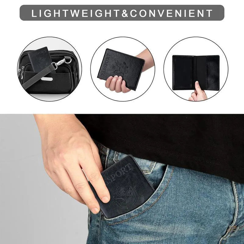 Passport Holder Cover Wallet Travel Essentials RFID Blocking Leather Card Case International Travel Must Haves Travel Accessorie
