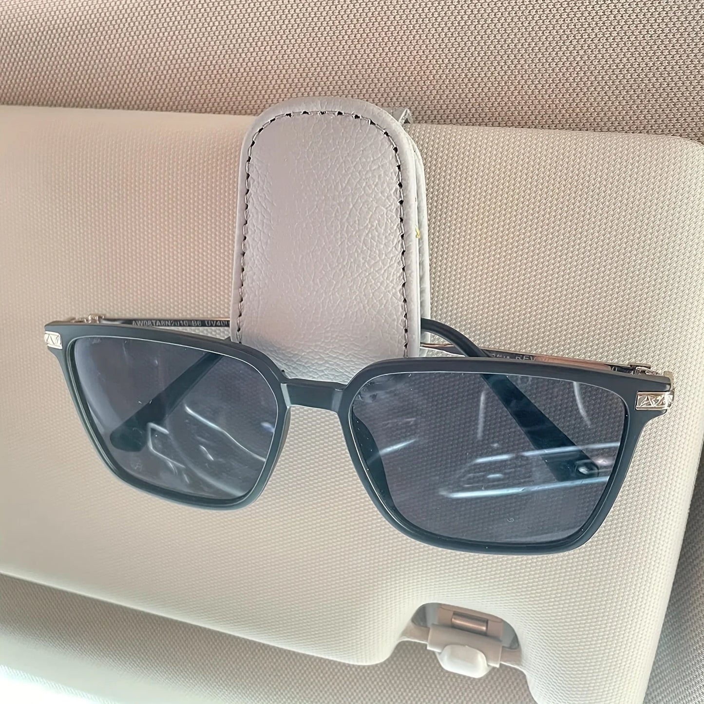 Sunglasses Holders For Car Magnetic Genuine PU Leather Sunglasses Clip For Car Visor Glasses Hanger Clip