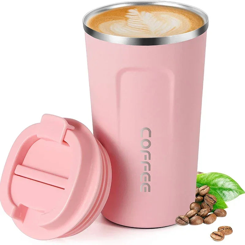 380ML/510ML Vacuum Flasks Travel Coffee Mug Stainless Steel Thermal Mug Leakproof Tea Coffee Cup Car Portable Insulated Bottles