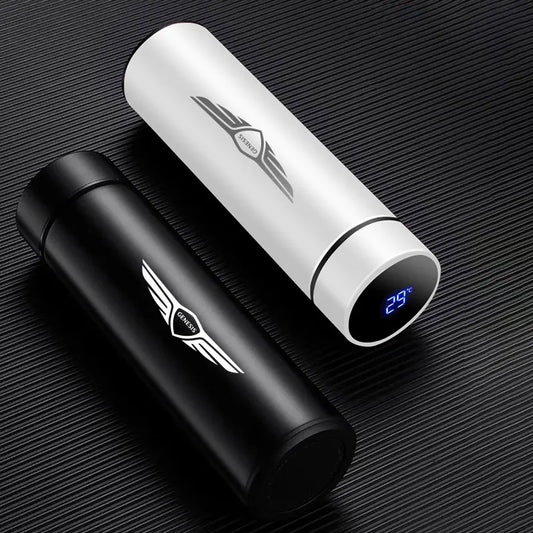 500Ml Thermos Bottle Smart Cup Digital with Temperature Display Genesis Car 304 Stainless Steel Thermos Bottle Long-lasting Heat