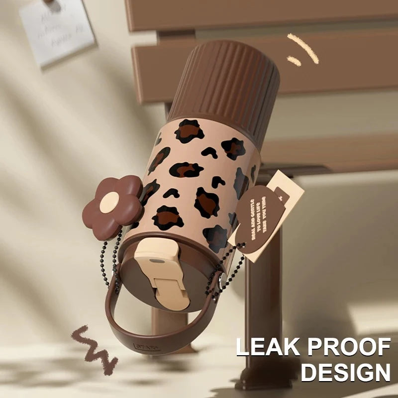 Cute Tumbler 750ML Water Bottle 316 Stainless Steel Vacuum Thermos Bottle Insulated Portable Thermos Cup Gift For Woman Girl