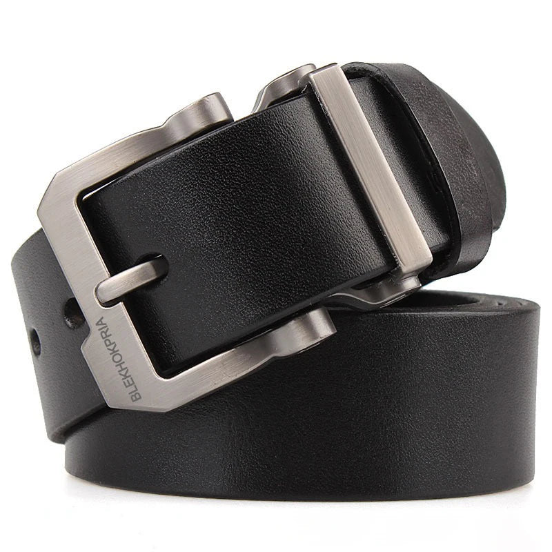 Man Belts Genuine Leather Men's High Quality Waist Straps Belts with Alloy Pin Buckle Famous Luxury Brand Design Belt for Jeans