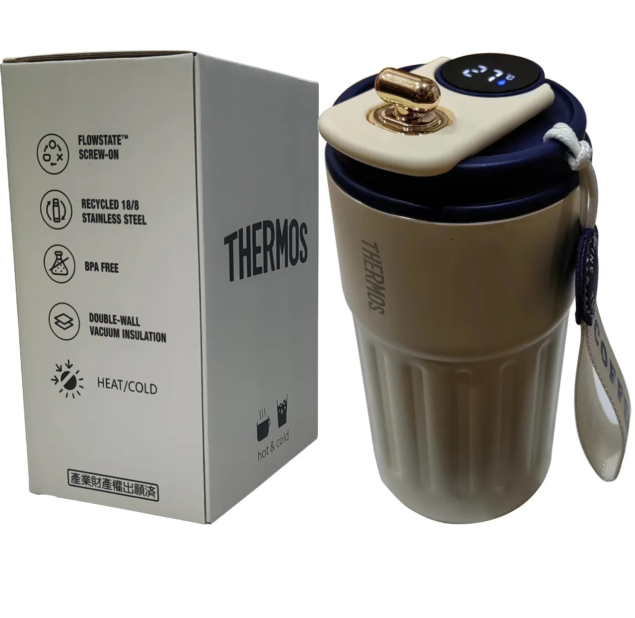 THERMOS Smart Vacuum Cup Bottle Water Digital LED Temperature Coffee Cup 316 Stainless Steel Office Cup Business Portable Mug