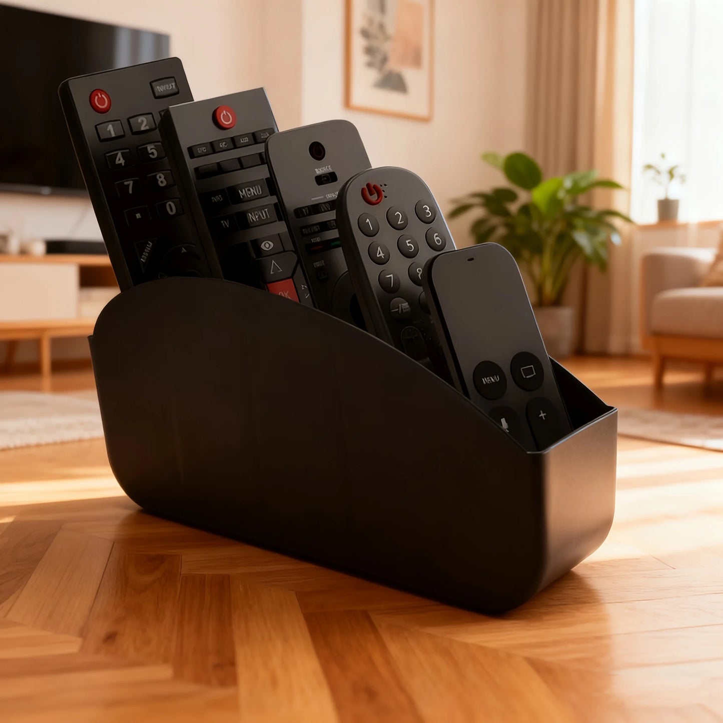 Remote Control Storage Box With 5 Compartments Made of Plastic - Suitable for Organizing Remote Controls for Tvs, Media Players