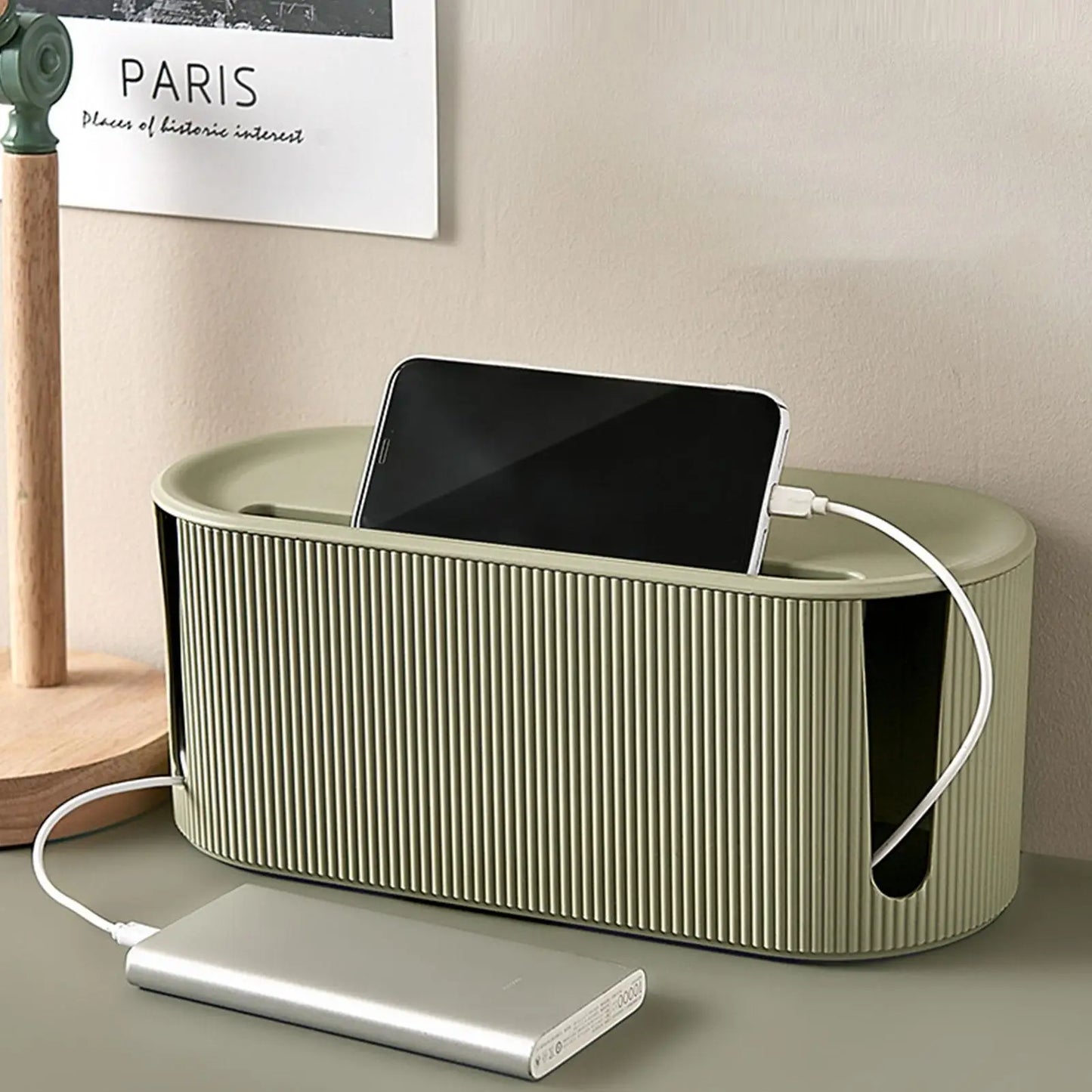 Desktop Wire Organizer Box Charger Cable Holder Large Capacity Socket Organizer Cable Management Case Cable Container Wire