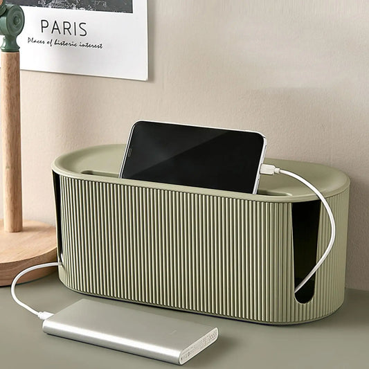 Desktop Wire Organizer Box Charger Cable Holder Large Capacity Socket Organizer Cable Management Case Cable Container Wire