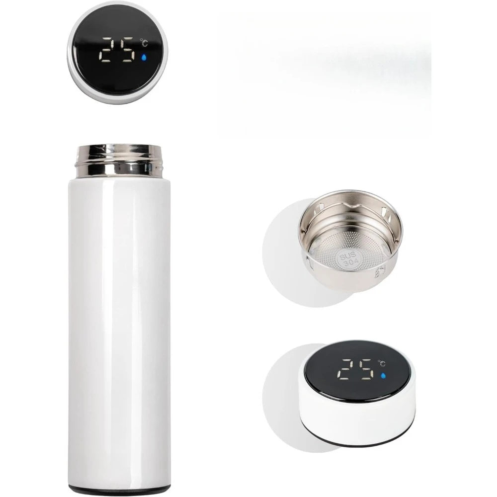 500mlSmart Water Bottle with LED Temperature Display Thermostat Double Wall Vacuum Insulated Water Bottle Cold 36 Hrs Hot 24 Hrs