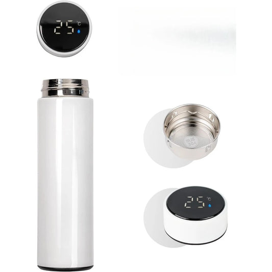 500mlSmart Water Bottle with LED Temperature Display Thermostat Double Wall Vacuum Insulated Water Bottle Cold 36 Hrs Hot 24 Hrs