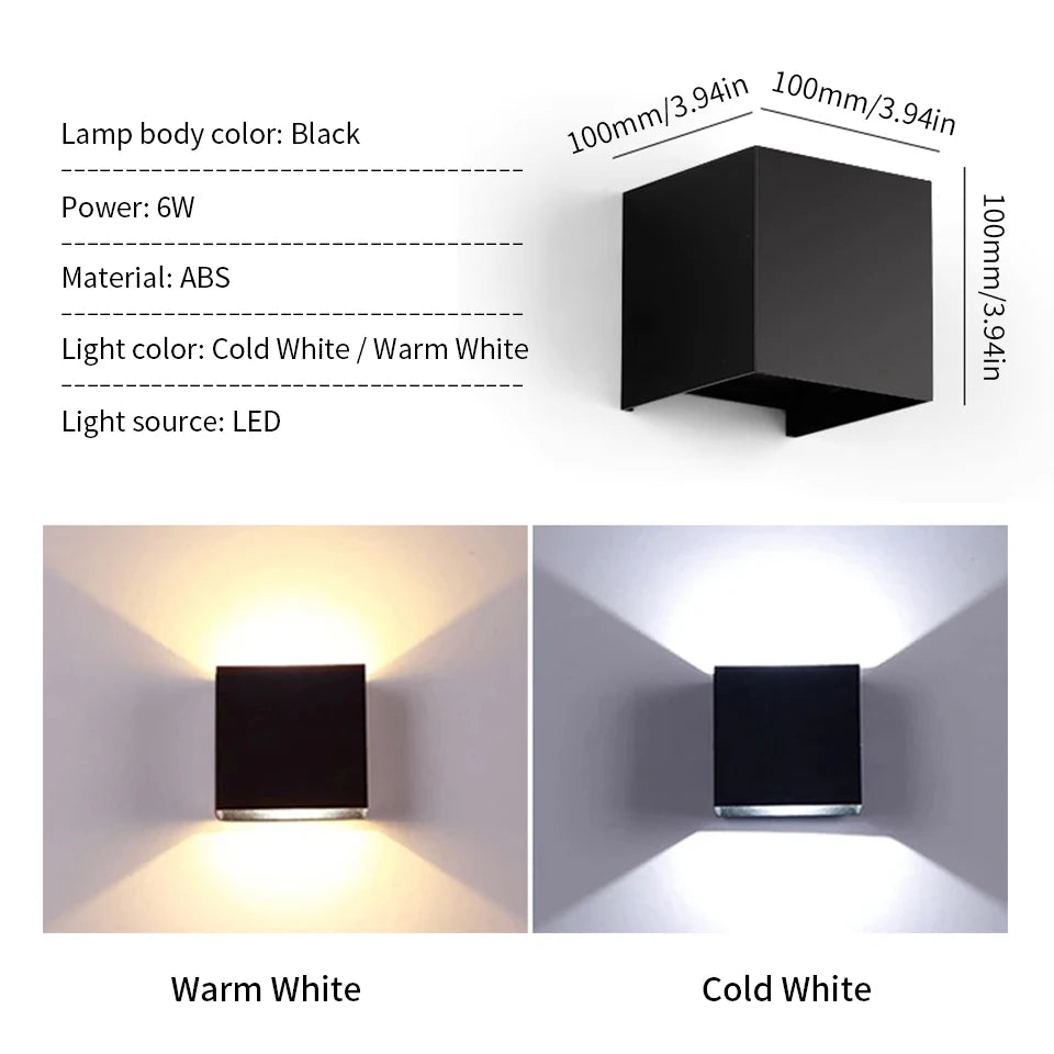 LED Wall Light Outdoor Indoor Lighting Wall Lamps Home Appliances Wall Lighting For Room Decor Wall Panels Porch Balcony Garden