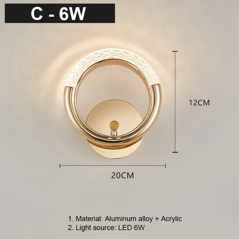 LED Wall Lamp Modern Nordic Wall Light Sconces Indoor Lighting for Living Room Bedroom Bedside Light Fixture Wall Decor Bathroom