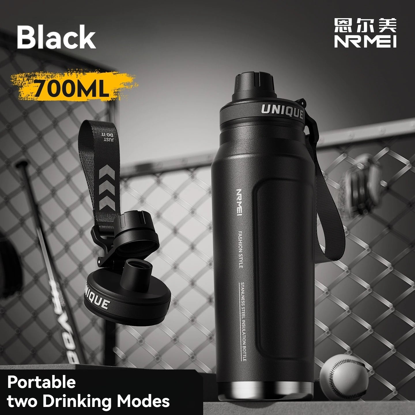 1L Insulated Stainless Steel Bottle Thermos Water Cup Qutdoor Sports with Handle Vacuum Double Wall Flasks