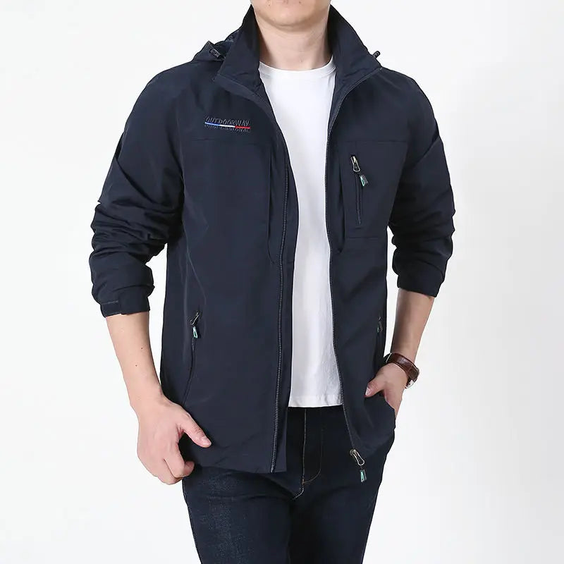 Jumper for Men Loose Fit  Waterproof and Windproof Jacket Sporty Outdoor Casual Men's Coat Autumn Winter Outfit Overcoat