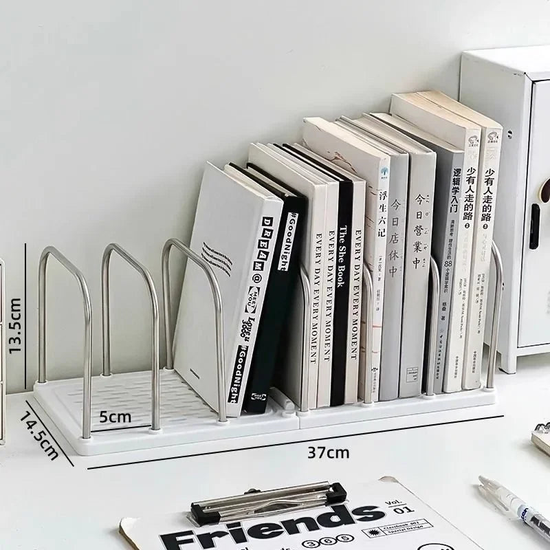 Desktop Bookshelf  Non-Slip Base Modern Minimalist Office Desk Organizer Shelf Study Table Storage Rack