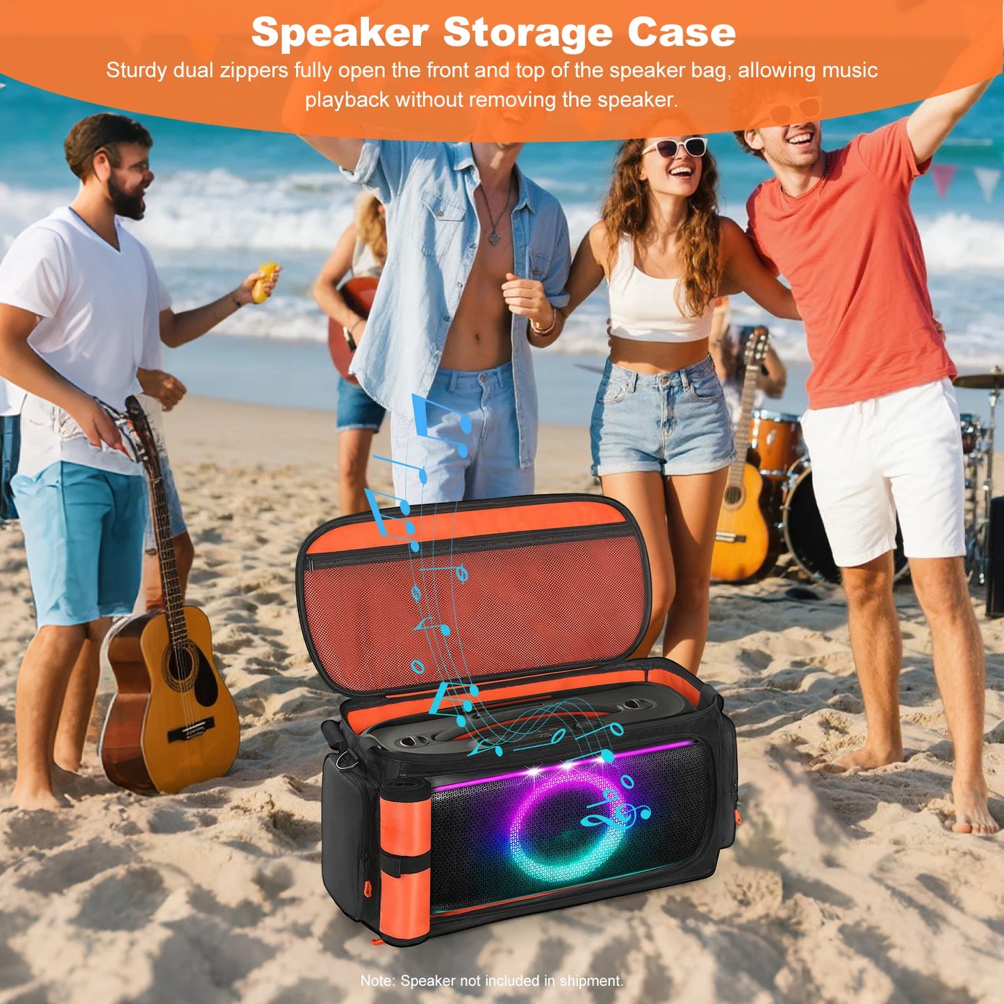 Travel Storage Bag with Shoulder Strap Portable Speaker Carry Tote Bag for JBL PartyBox On The Go 2 Speaker Accessories
