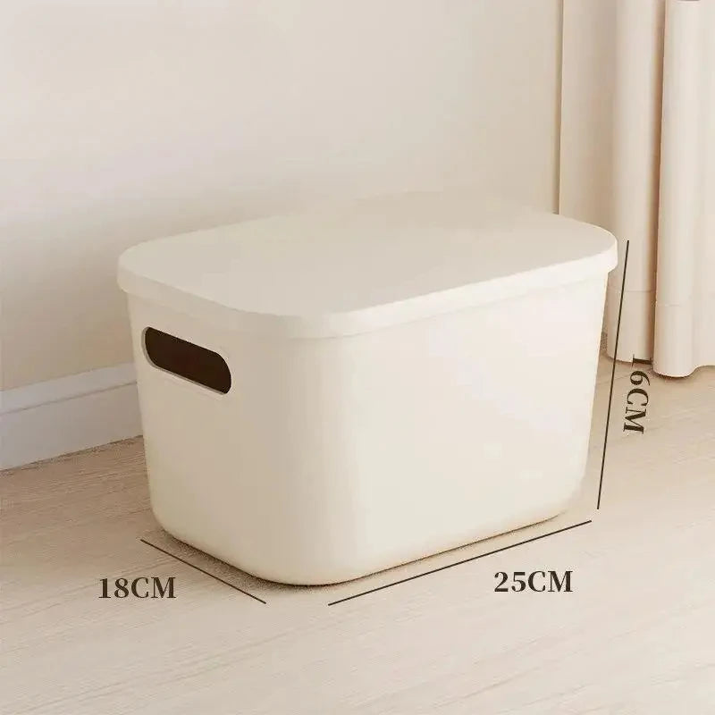 Ins Style Storage Box with Lid Dustproof Cosmetics Clothing Grocery Storage Bedroom Dormitory Storage Box Toy Storage