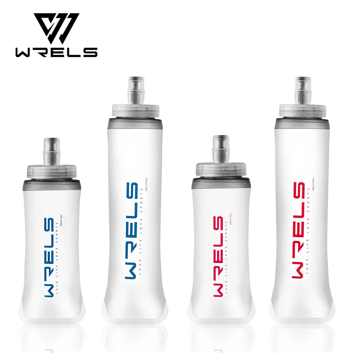 WRELS Sports Water Bottles BPA-Free Collapsible Soft Flask Running Camping Hiking Hydro Flask Soft Water Bottle for Hydration