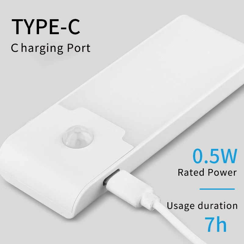 Motion Sensor LED Night Light Rechargeable Night Lamp Bedside Portable Kitchen Cabinet Night Lights for Bedroom Stairs Hallway