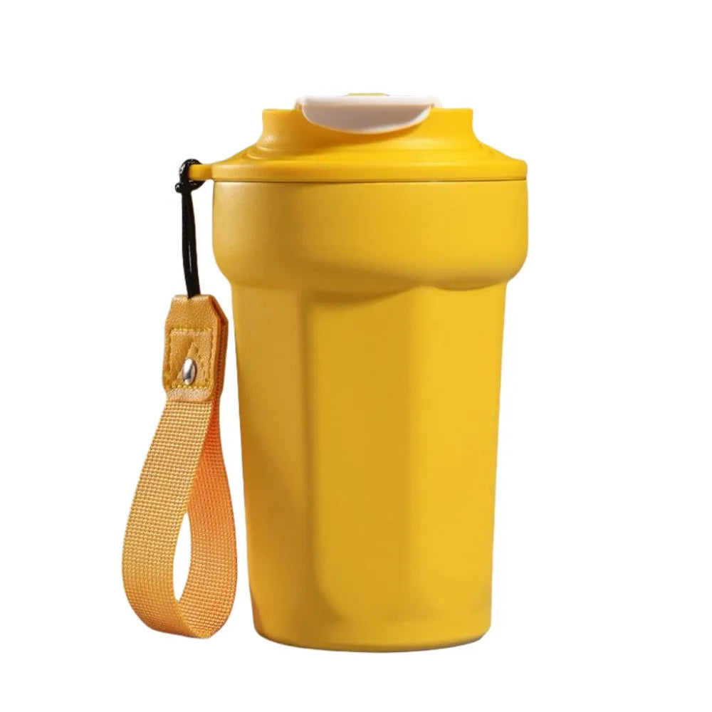 Durable Stainless Steel Eight-Angle Coffee Cup Large Capacity Portable Thermal Cup with Lid Vacuum Insulated Cup Hot Cold Drinks