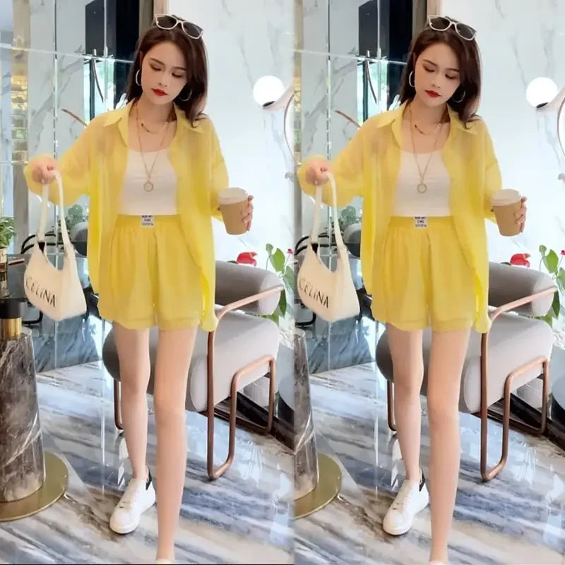 Chic and Elegant Short Sets for Women 2 Pieces Fashion Woman Shorts Luxury Ensembles Kit Stylish Two-piece New Products Complete