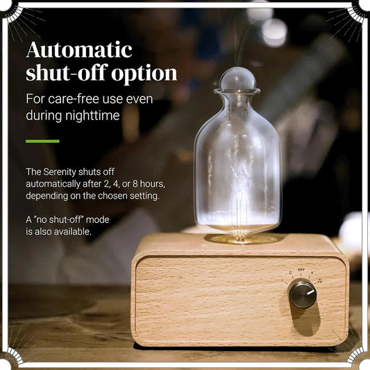 Essential Oil Diffusers for Aromatherapy Battery Operated Diffuser Air Aroma Diffuser Wood & Glass Oil Diffuser for Home Office