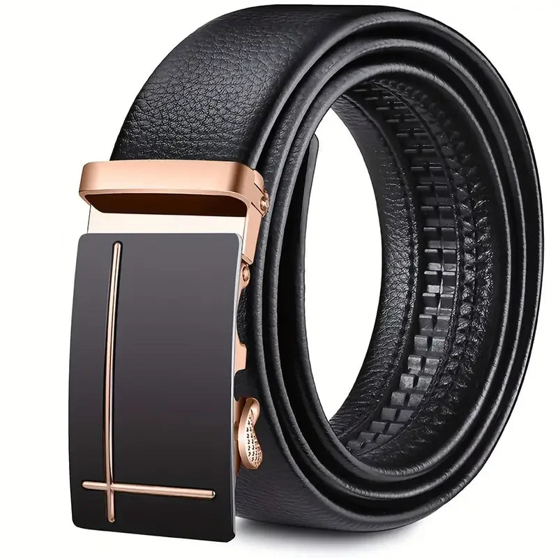Men's belts High-quality material belt Metal automatic buckle Brand luxury design Men's business fashionable and versatile belt