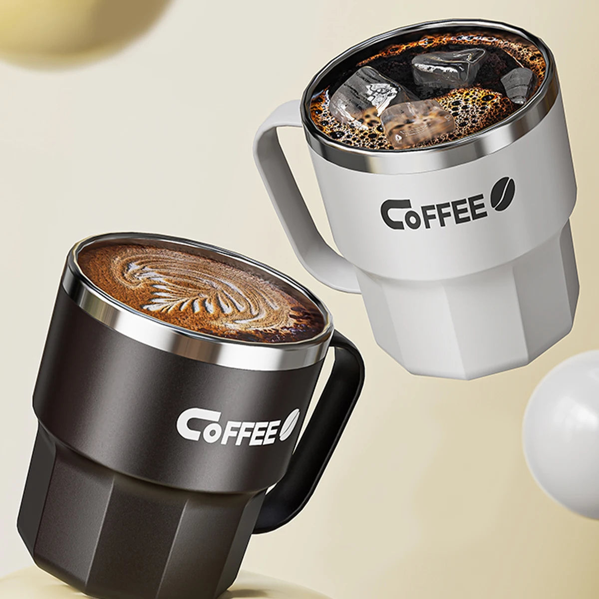 304 Stainless Steel Thermal Water Cup With Handle Portable Double Wall Insulated Mug Sealed Drinking Cup For Cold And Hot Drinks