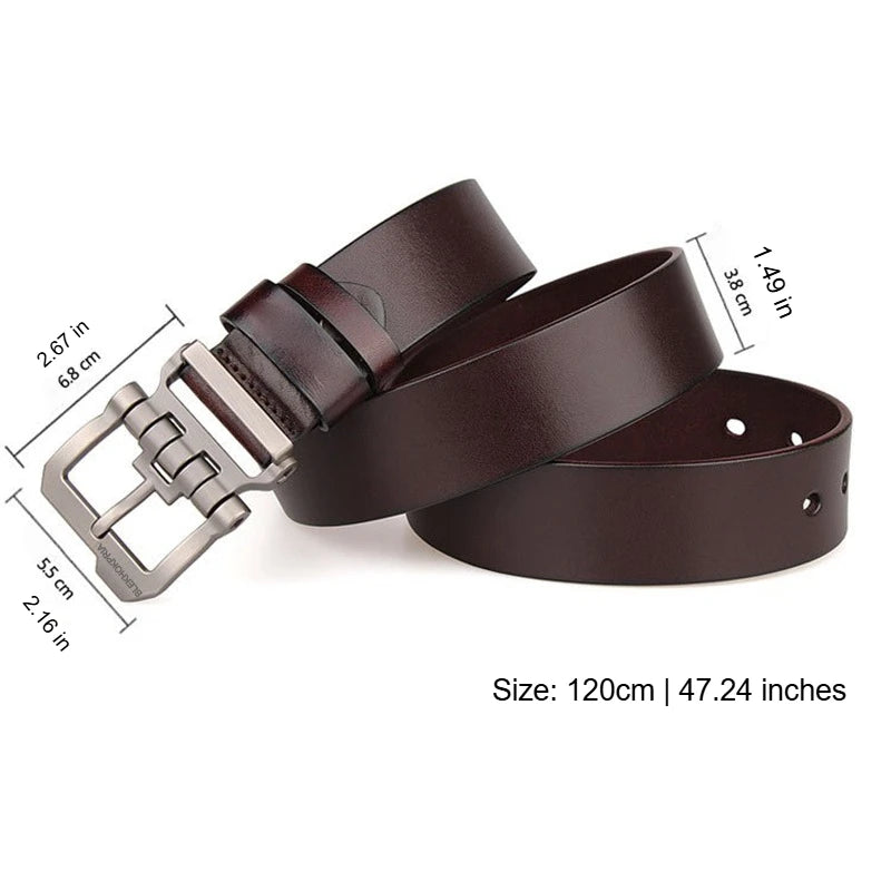 Man Belts Genuine Leather Men's High Quality Waist Straps Belts with Alloy Pin Buckle Famous Luxury Brand Design Belt for Jeans