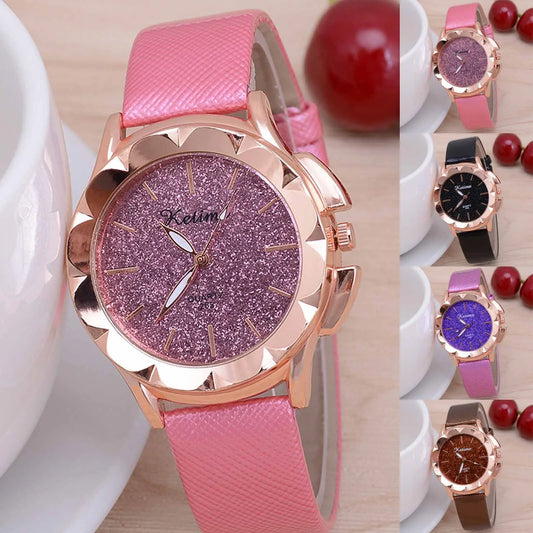Women'S Quartz Watch Durable Stainless Steel Luminous Date Display Dial Leather Strap 3atm Waterproof Daily Women Watches