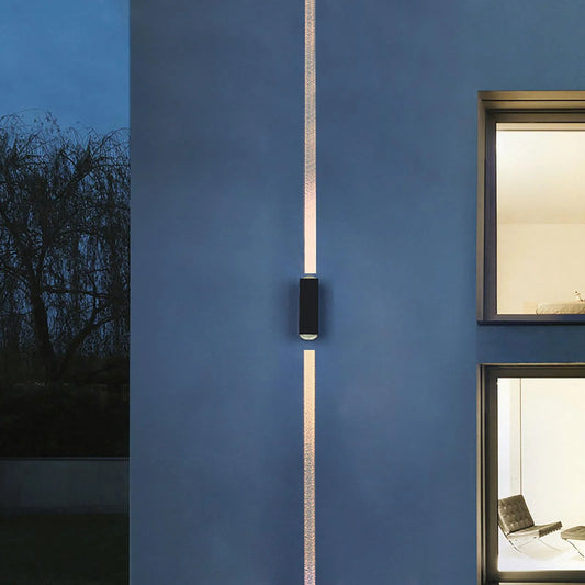 Outdoor Wall Lights, LED Up Down Exterior Lighting IP65 Waterproof Outdoor Light Aluminum Modern Patio Wall Light Fixture Black