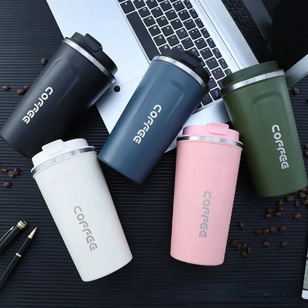 380ML/510ML Vacuum Flasks Travel Coffee Mug Stainless Steel Thermal Mug Leakproof Tea Coffee Cup Car Portable Insulated Bottles