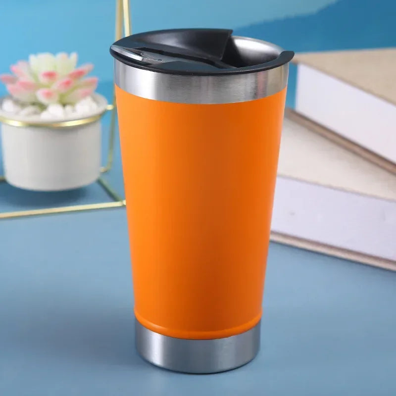 Thermal Cup with Lid and Opener 473ml Copo Térmico Com Tampa Cold Beer Thermos Insulated Water Bottle Keeps Cold