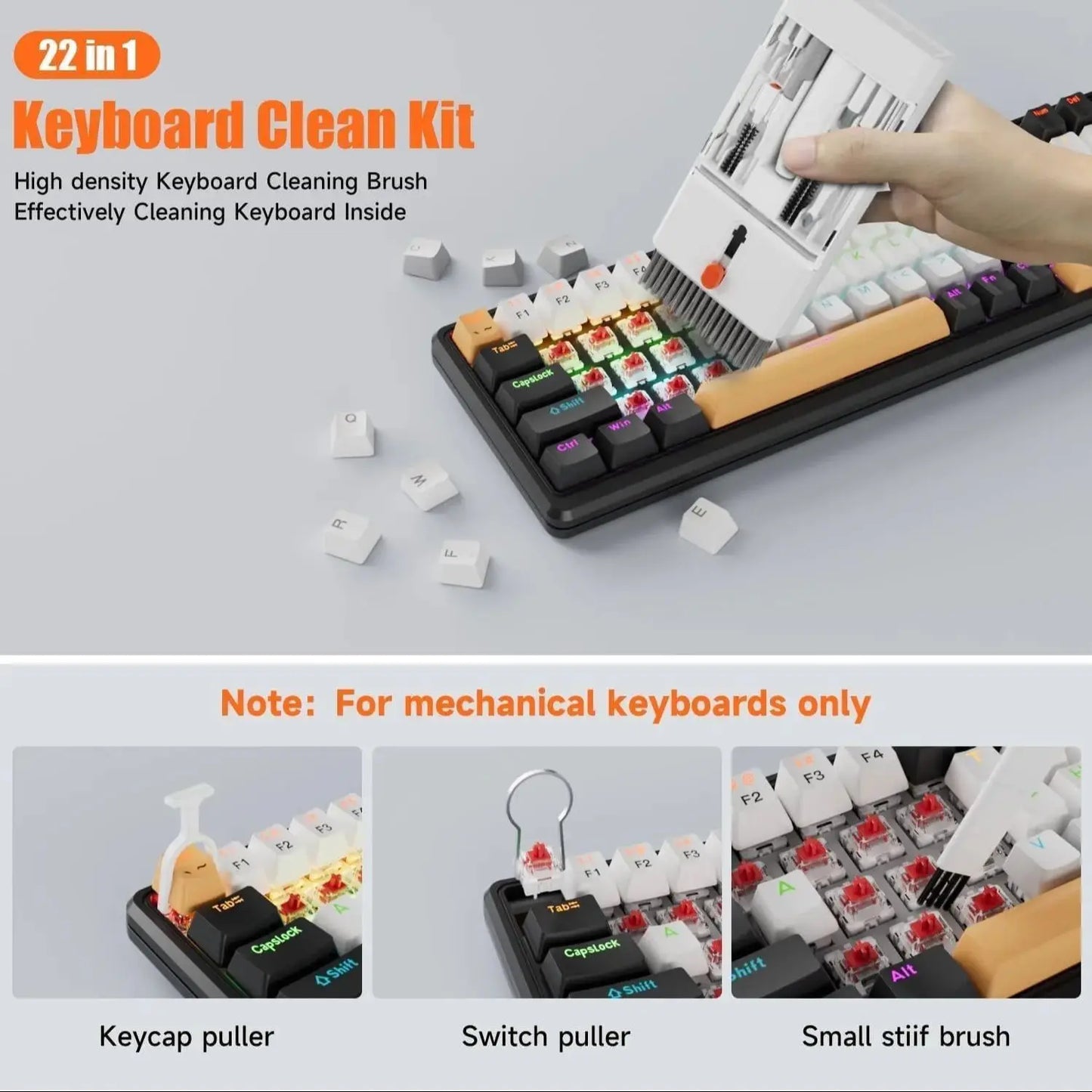 Electronics Cleaning Kit - The Ultimate Gadget for iPhone, AirPods, Android, Keyboards, Soft Brushes, Screen Wipes, Keycap Tool