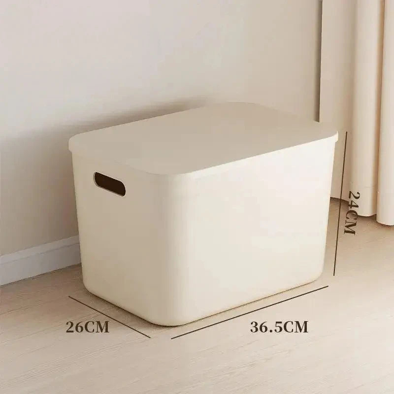 Ins Style Storage Box with Lid Dustproof Cosmetics Clothing Grocery Storage Bedroom Dormitory Storage Box Toy Storage